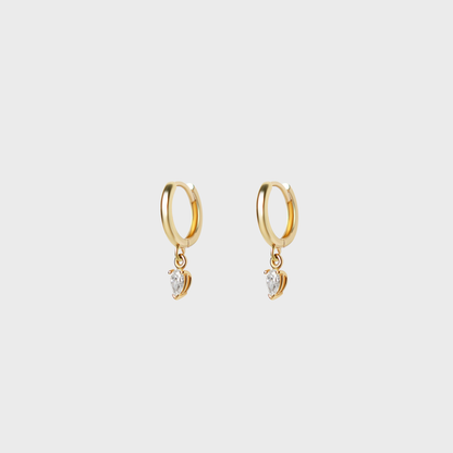 Petite Pear Charm Hoops