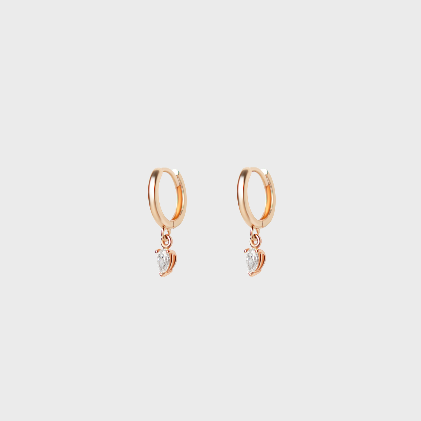 Petite Pear Charm Hoops