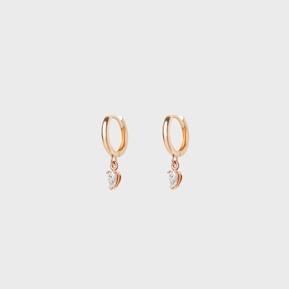 Petite Pear Charm Hoops