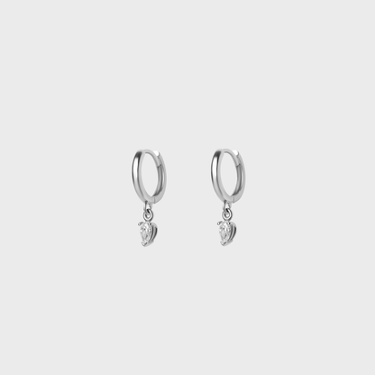 Petite Pear Charm Hoops