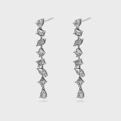 Mixed Fancy Shape Diamond Drop Earrings