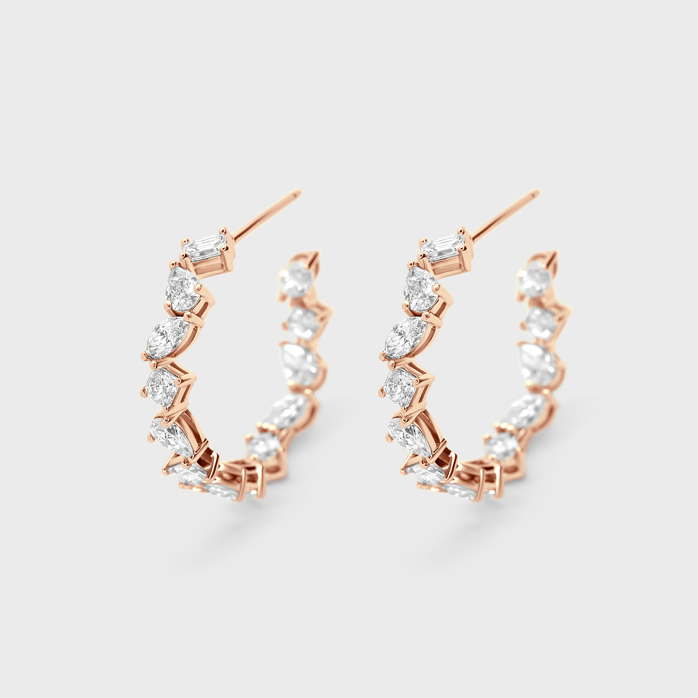 Mixed Fancy Shape Diamond Hoops