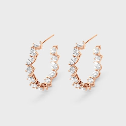 Mixed Fancy Shape Diamond Hoops