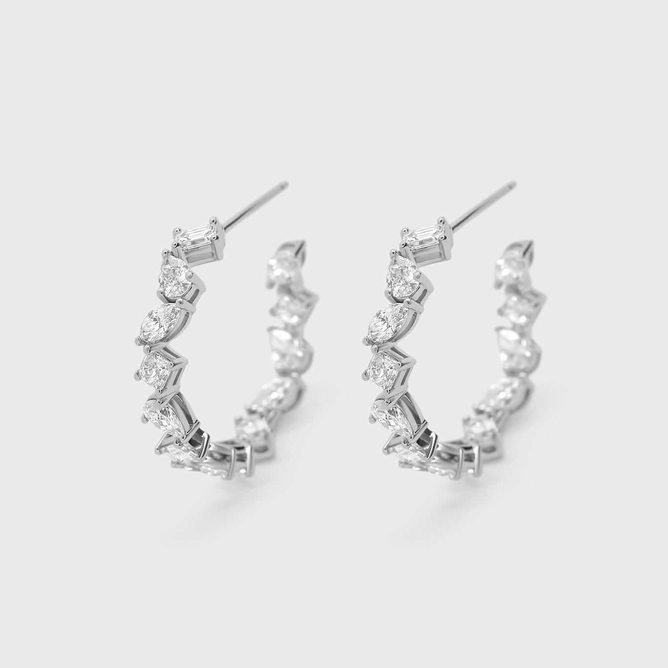 Mixed Fancy Shape Diamond Hoops