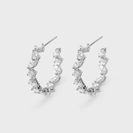 Mixed Fancy Shape Diamond Hoops