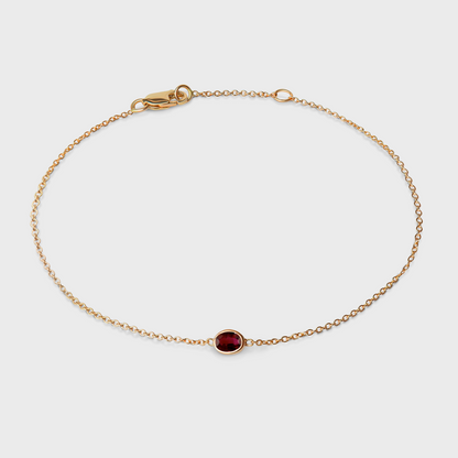 Gemstone Bezel Set Oval Bracelet