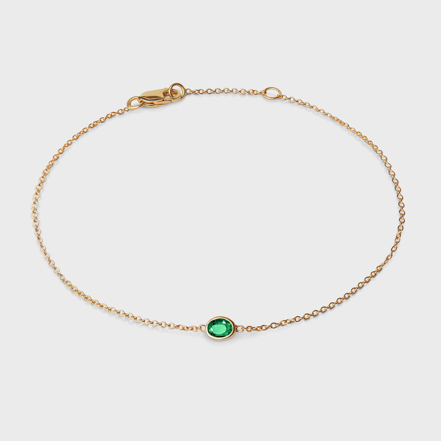 Gemstone Bezel Set Oval Bracelet