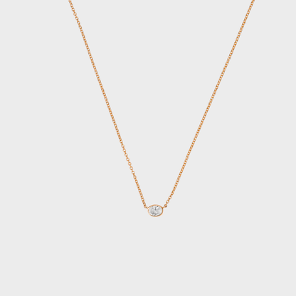 Diamond Bezel Set Oval Necklace