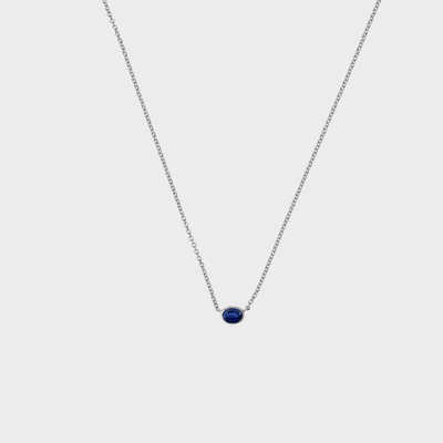 Gemstone Bezel Set Oval Necklace