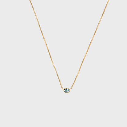 Gemstone Bezel Set Oval Necklace