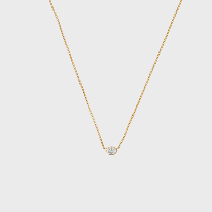 Diamond Bezel Set Oval Necklace