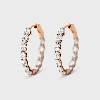 Oval Diamond Hoops