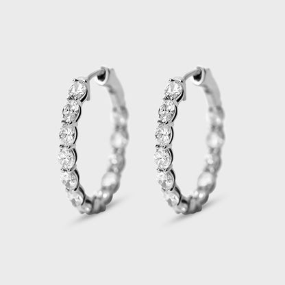 Oval Diamond Hoops