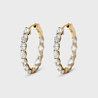 Oval Diamond Hoops