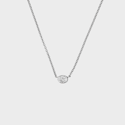 Diamond Bezel Set Oval Necklace