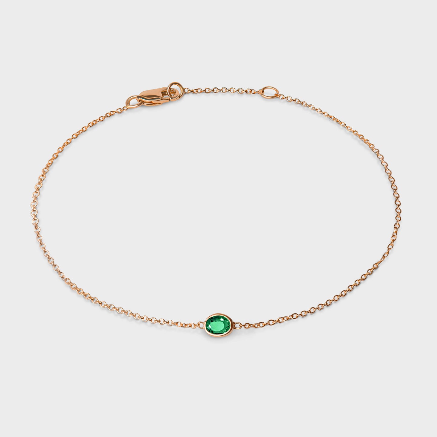 Gemstone Bezel Set Oval Bracelet