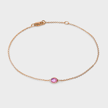 Gemstone Bezel Set Oval Bracelet