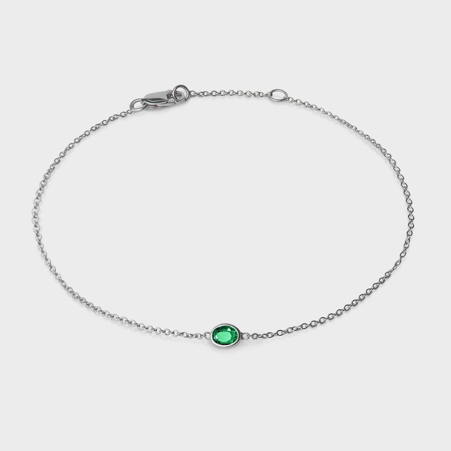 Gemstone Bezel Set Oval Bracelet