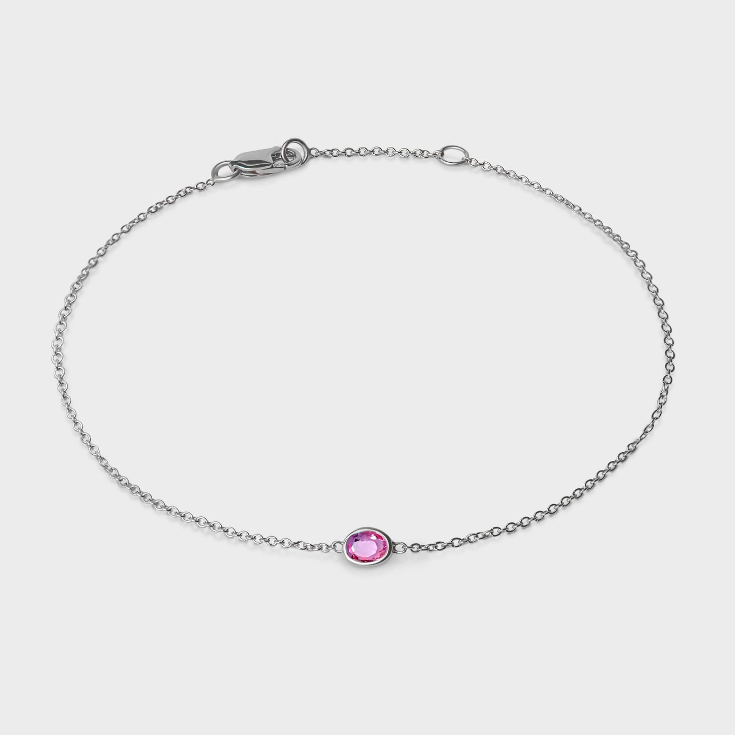 Gemstone Bezel Set Oval Bracelet
