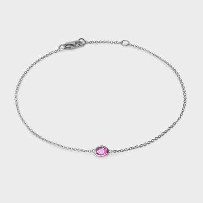Gemstone Bezel Set Oval Bracelet