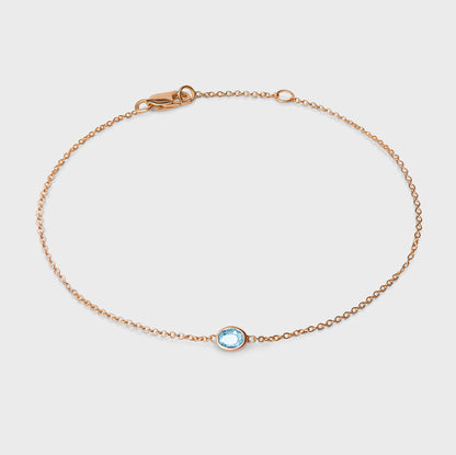 Gemstone Bezel Set Oval Bracelet