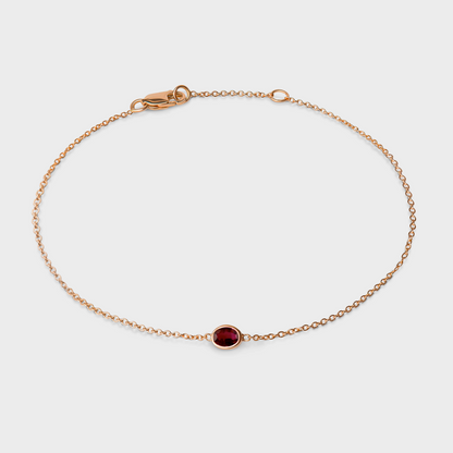 Gemstone Bezel Set Oval Bracelet