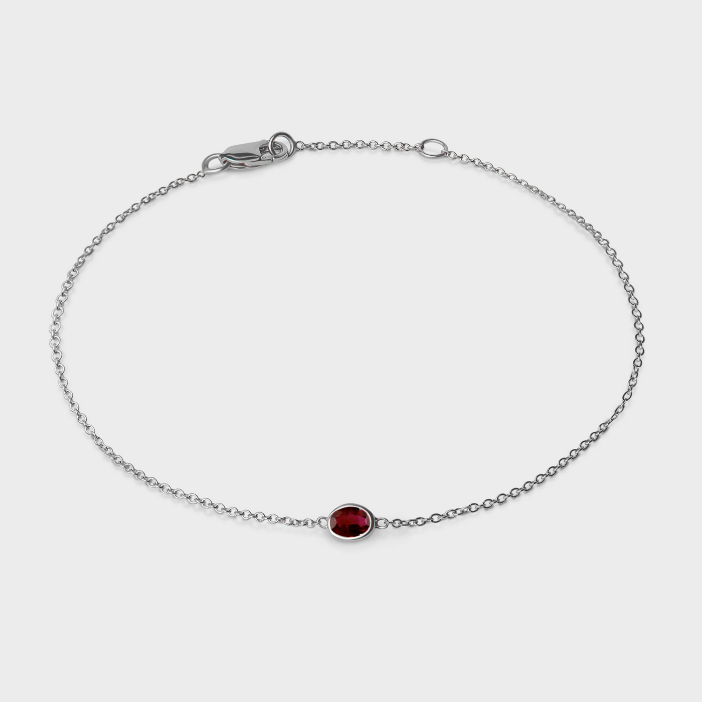 Gemstone Bezel Set Oval Bracelet