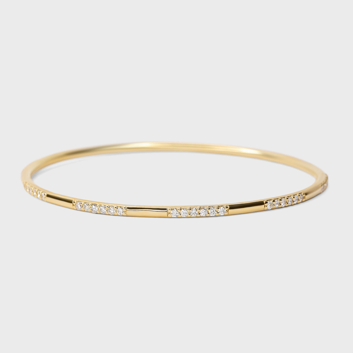 Pave Diamond and Gold Bangle
