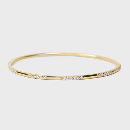 Pave Diamond and Gold Bangle