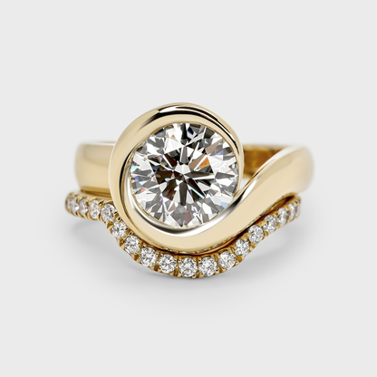 Curved Pave Diamond Band