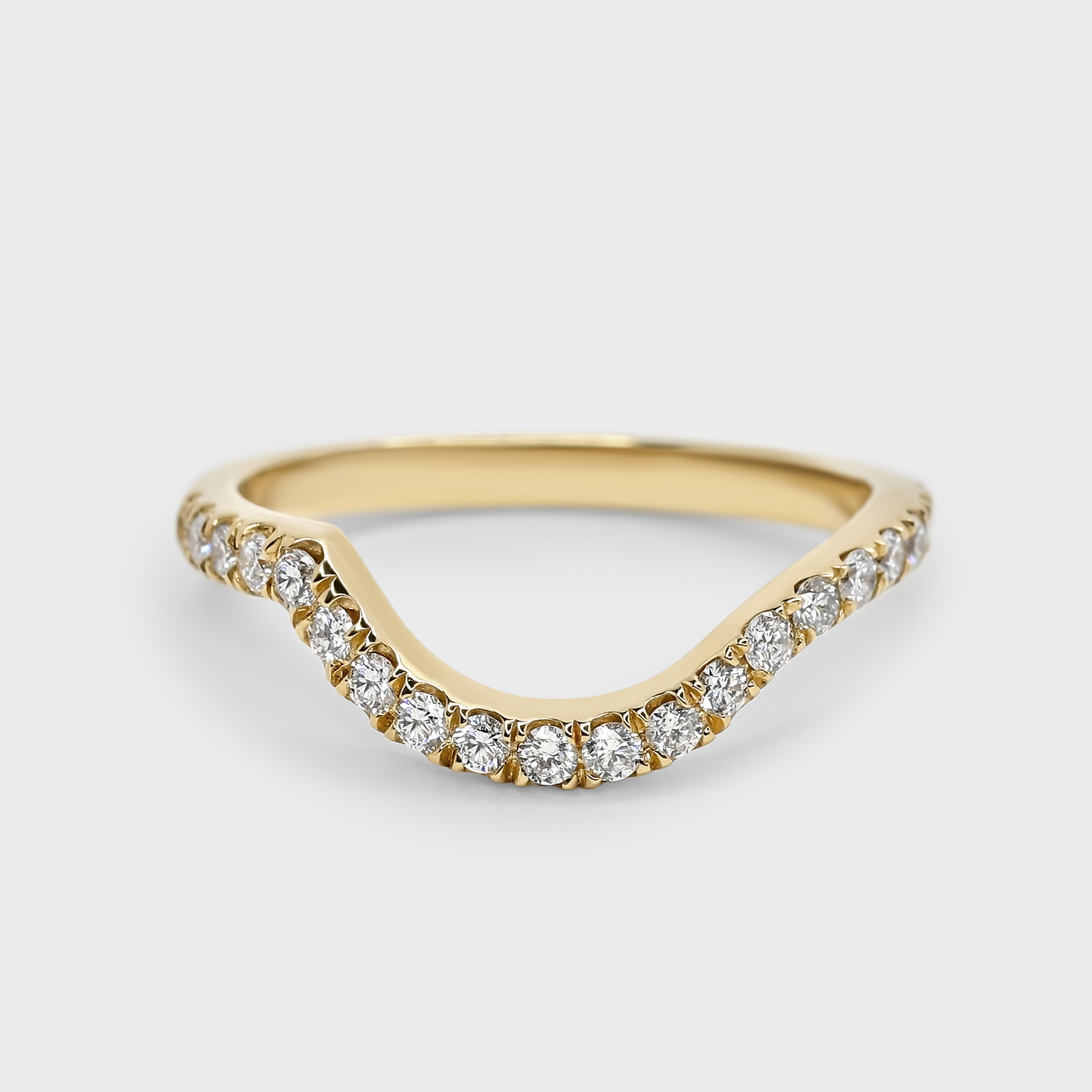 Curved Pave Diamond Band
