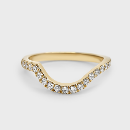 Curved Pave Diamond Band