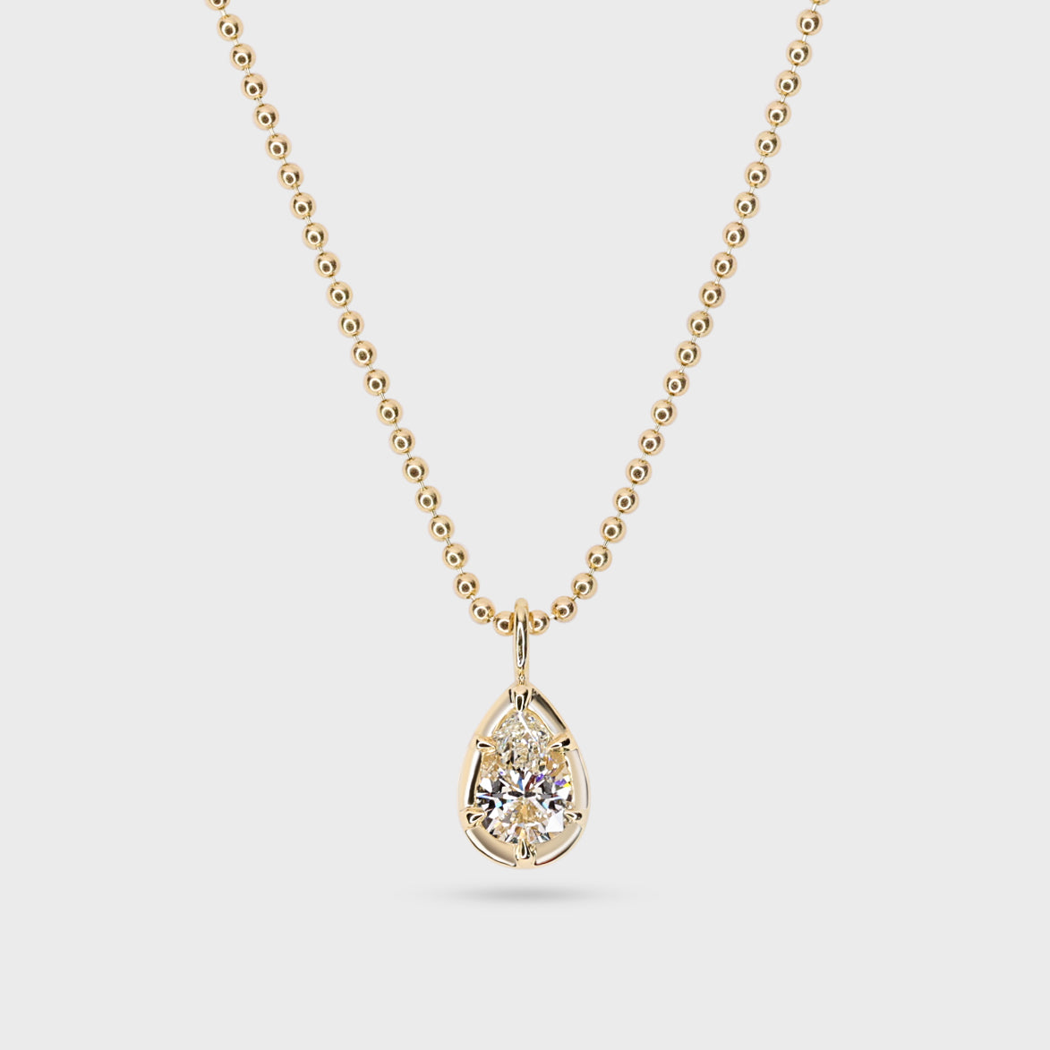 Button Back Diamond Pear Pendant