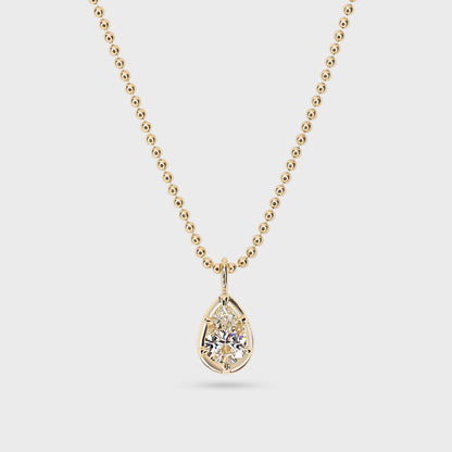 Button Back Diamond Pear Pendant