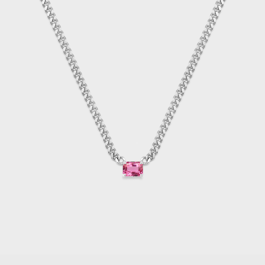 Gemstone Emerald Cut Chelsea Chain Necklace