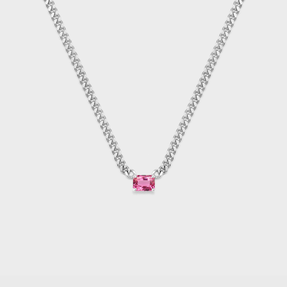 Gemstone Emerald Cut Chelsea Chain Necklace