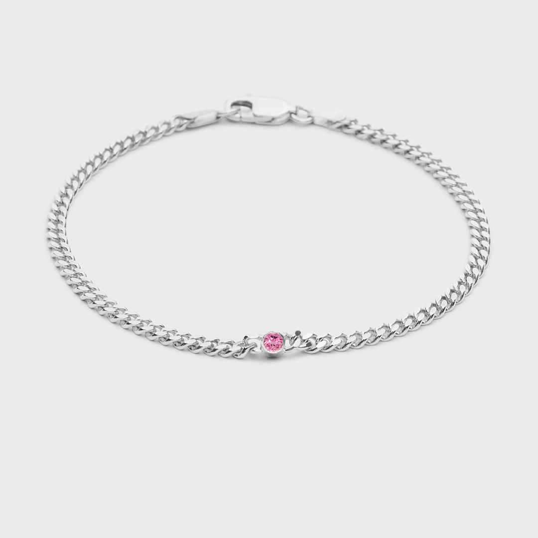Gemstone Round Chelsea Chain Bracelet