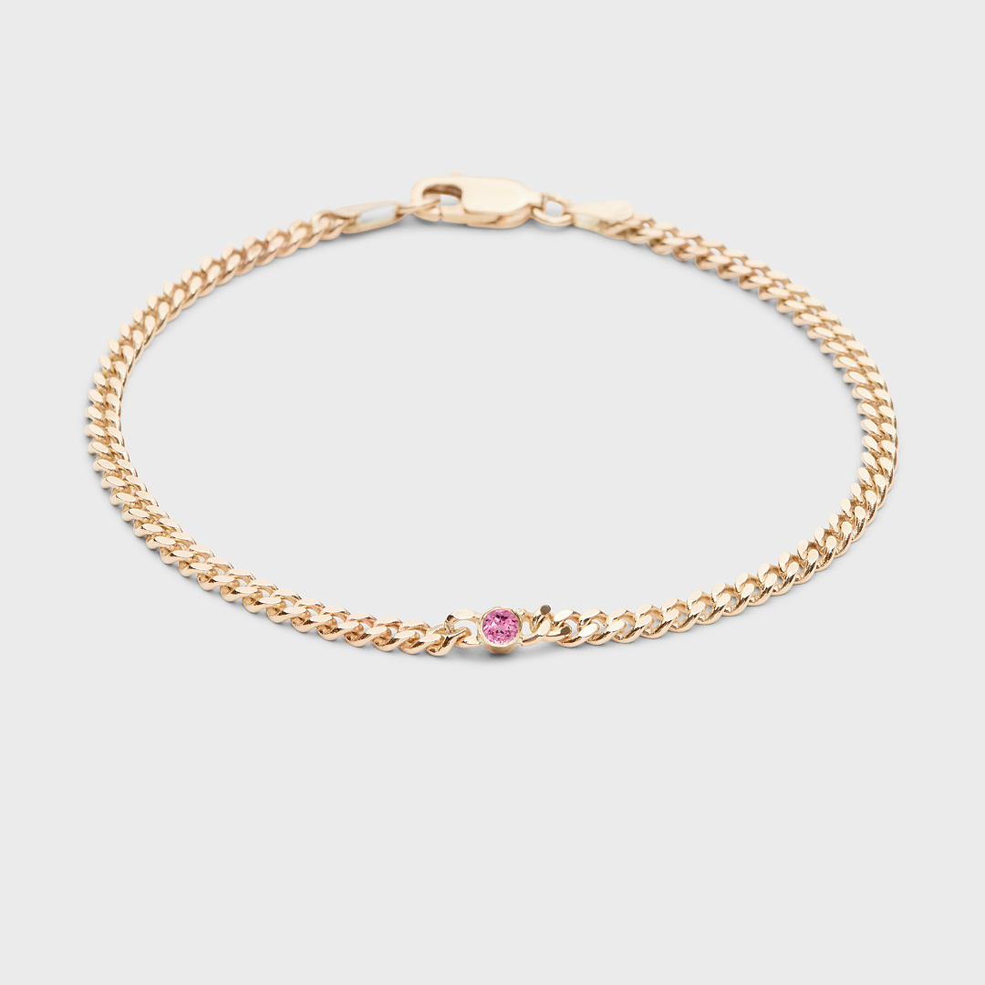 Gemstone Round Chelsea Chain Bracelet