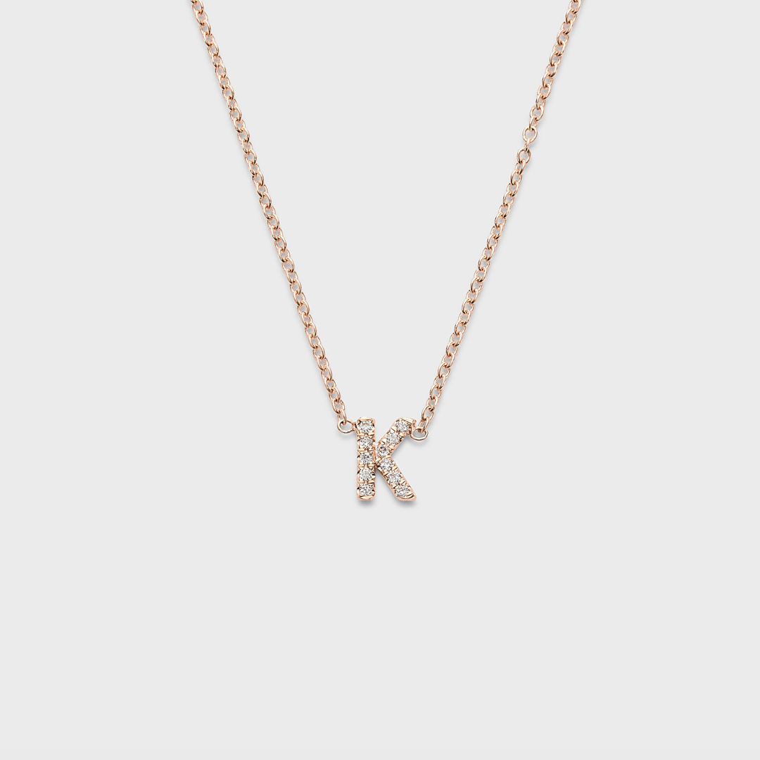 Petite Pave Initial Pendant