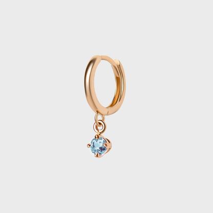 Gemstone Round Charm Hoops
