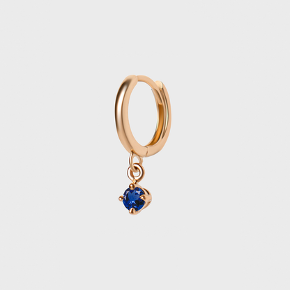 Gemstone Round Charm Hoops