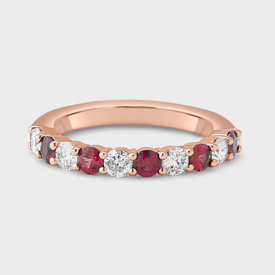 Ruby Gemstone & Diamond Band