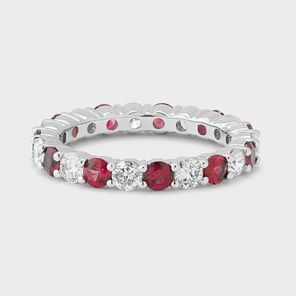 Ruby Gemstone & Diamond Band