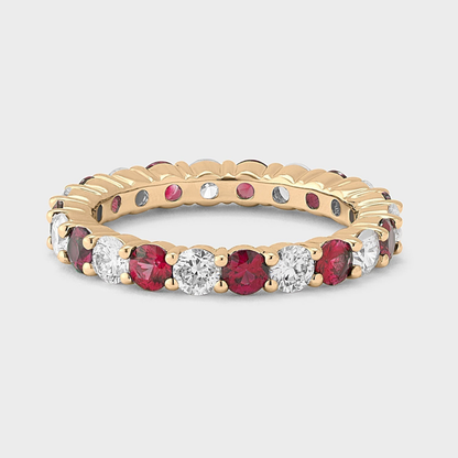 Ruby Gemstone & Diamond Band