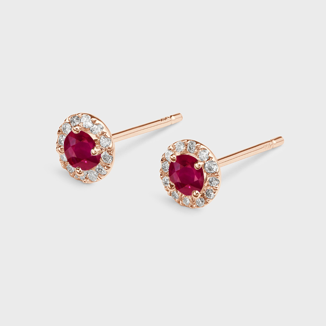 Gemstone Halo Studs
