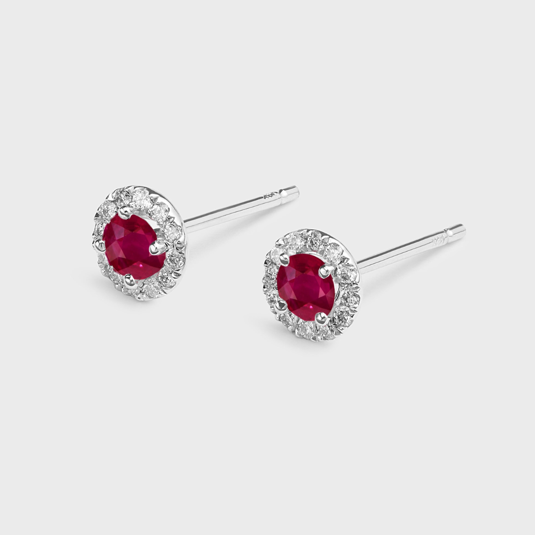 Gemstone Halo Studs