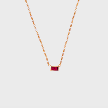 Gemstone Baguette Bezel Necklace