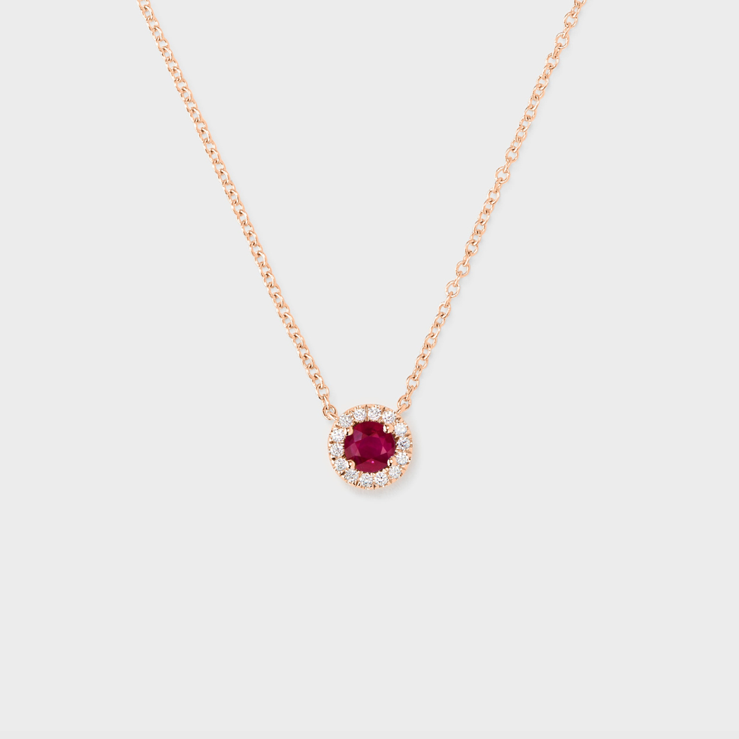 Gemstone Halo Pendant