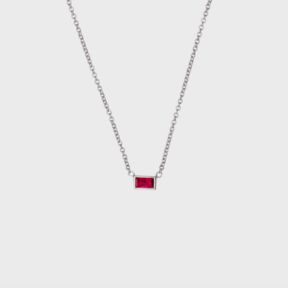 Gemstone Baguette Bezel Necklace