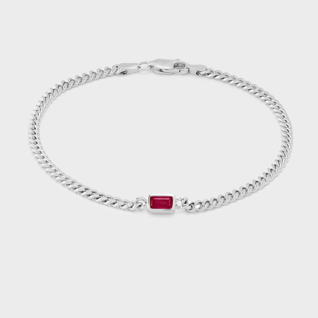Gemstone Emerald Cut Chelsea Chain Bracelet